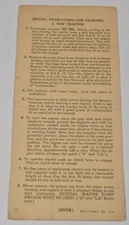 RARE EARLY Vintage JI Case Special Instructions Starting a New Tractor Brochure