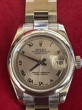 Rolex Lady-Datejust 26mm Steel 179160 Silver Roman Dial Box & Papers