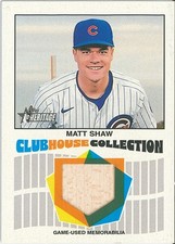 Matt Shaw 2026 Topps Heritage Relic CCR-MSH Cubs Game-Used Patch RC