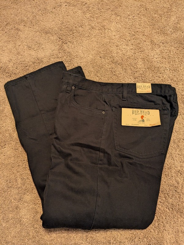 Men's Red Head Flannel Jeans Size 36x32 Black Brand New