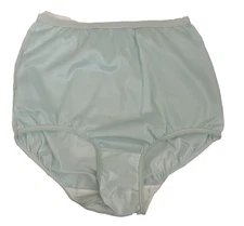 Myonne Silky Soft Nylon Brief Panties High Waist Vintage Blue size 6 NEW