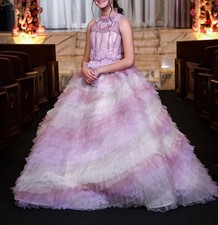 Custom Lavender Blush Tulle Ball Gown  Beaded Formal Dress Size 0/2