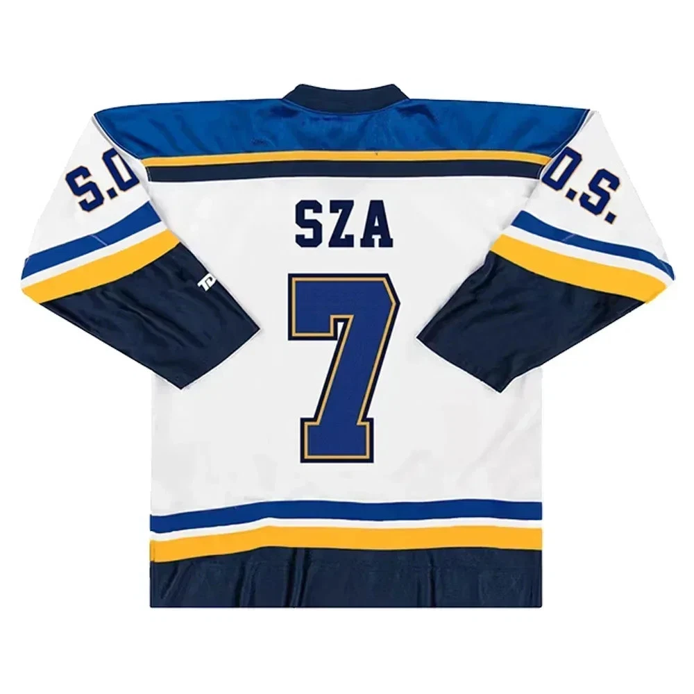 SZA SOS Blind Graphic Hockey Jersey Number 7 Long Sleeve Streetwear Unisex S-4XL