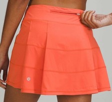 Lululemon Size 4 Pace Rival Mid Rise Athletic Skirt Orange Coral