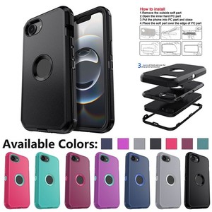 Shockproof For iPhone 16e Phone Case Heavy Duty 3in1 Layers Cover Rugged Hybrid