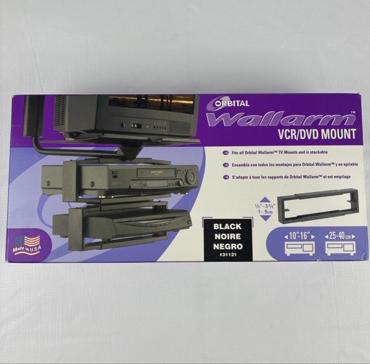 Orbital Wallarm VCR DVD Mount Adjustable 10-16" TV Bracket Clamp Kit