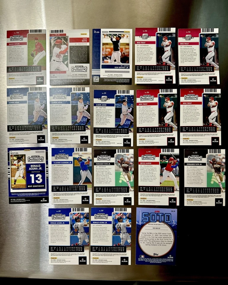 2021 PANINI CONTENDERS AARON JUDGE, SHOHEI OHTANI, TROUT, PRIZM OPTIC, LOT OF 18 - Image 2 of 4
