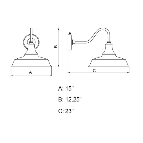 Dorado 1-Light Outdoor Wall Sconce in Farmhouse and Barn Style 12.25 Inches Tall - Picture 12 of 13
