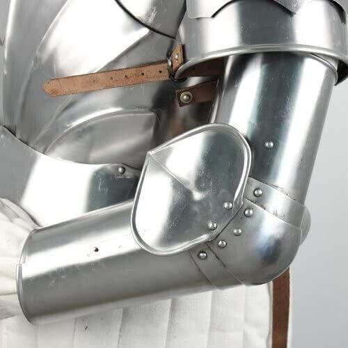 Complete Medieval Knight Arms Armor Set | Metallic One Size Spaulders | Handmad - Picture 3 of 13