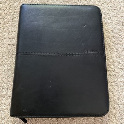 Franklin Covey Black Nappa Classic Leather Planner 7-Ring Binder Organizer Zip