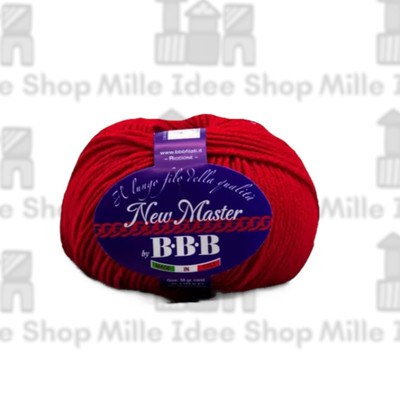 10xWolle BBB New Master - Col.532 ROSSO - 80%Merinos 20%Acryl - Made In Italy