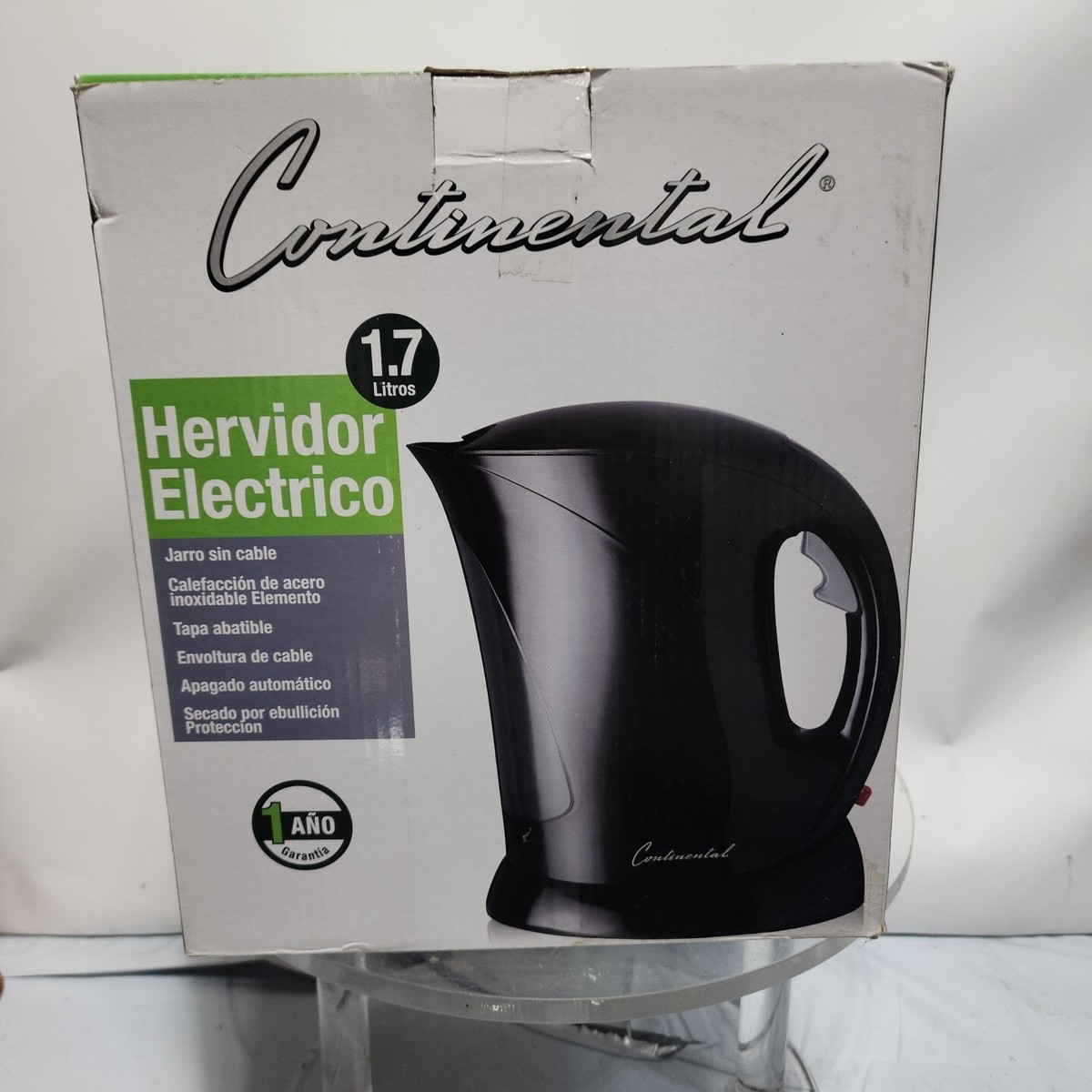 Electric Kettle Liter Continental Black Cordless Jug Auto Shut