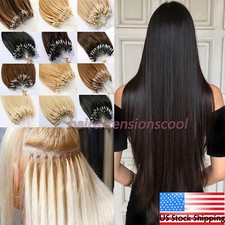 Micro Link Human Hair Extensions Micro Ring Beads Loop Remy Hair Extension Real