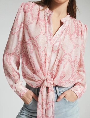Reiss Erica Snake Effect Pink Print Top RRP£155 (4)