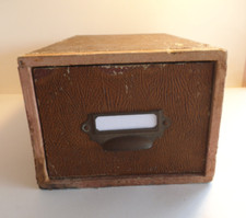 Vintage Library Card Index Box c.1930's Single Drawer Great Looking Period Piece