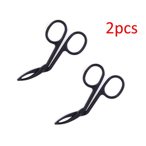 Steel Flat Tip Eyebrow Tweezers Clamp Clipper Scissors Hair Remover Black Gold - Picture 6 of 8