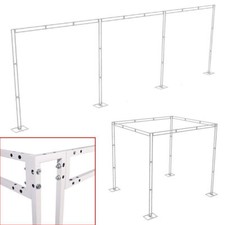 9m x 3m Double Drape Wedding Backdrop Stand Metal Flower Curtains Stand Pedestal