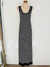 WITCHERY Black & White Stripe Crepe Knit Column Dress Sz 16 EXCELLENT CONDITION