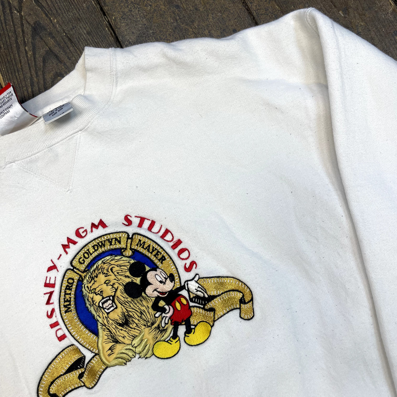 Disney Sweatshirt Mens Y2K Mickey Mouse Graphic Heavyweight Jumper, White, XL image 4