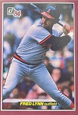 1984 Donruss #27 Fred Lynn California Angels Baseball Card Jumbo