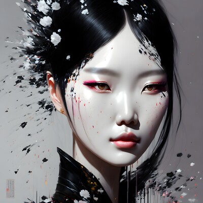 Ausstellungsstück!Asia Schönheit China Portrait  100x100 Gallery Print/Pop Art