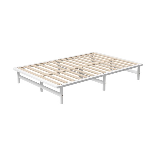 Oikiture Double Wooden Bed Frame Base Platform Solid Pine Timber Beds