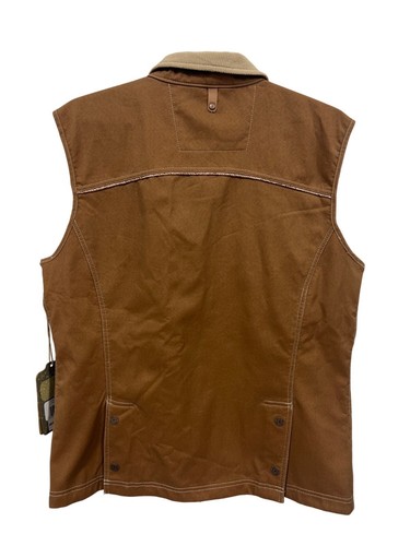 Twist Full Zip Corduroy Lined Vest Women XL Sleeveless Mock Neck Outdoor Tan NEW - 第 2/6 張圖片