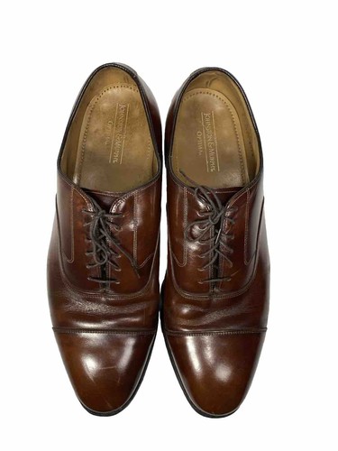 Mens Leather Cap Toe Dress ShoesJohnston & Murphy Brown Dress Shoes Size 11.5 - Picture 22 of 22
