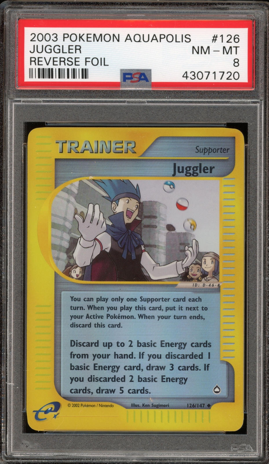 Pokemon Juggler Aquapolis Reverse Holo #126 PSA 8