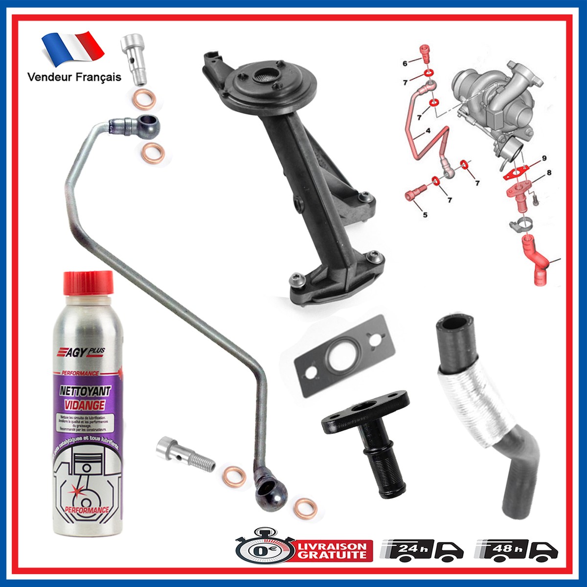 unノウン Turbo Assembly Kit For Berlingo B9 1.6 HDI 90HP Cleaner Strainer