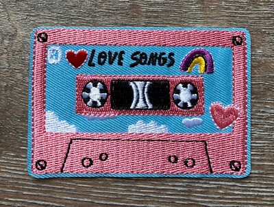 MC Kassette Love Songs Patch Aufnäher Bügelbild Tape 80s Oldschool HipHop
