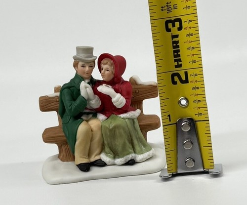 1991 Lefton Colonial Village Mr. Mrs. Anderson The Park Bench Lovebirds #00221 - Picture 6 of 8