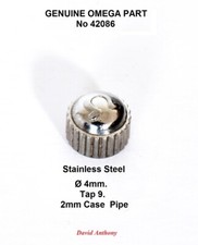NEW - Genuine OMEGA Watch Winder Crown Ø4mm 42086ST  Tap 9 No1 Stainless Steel