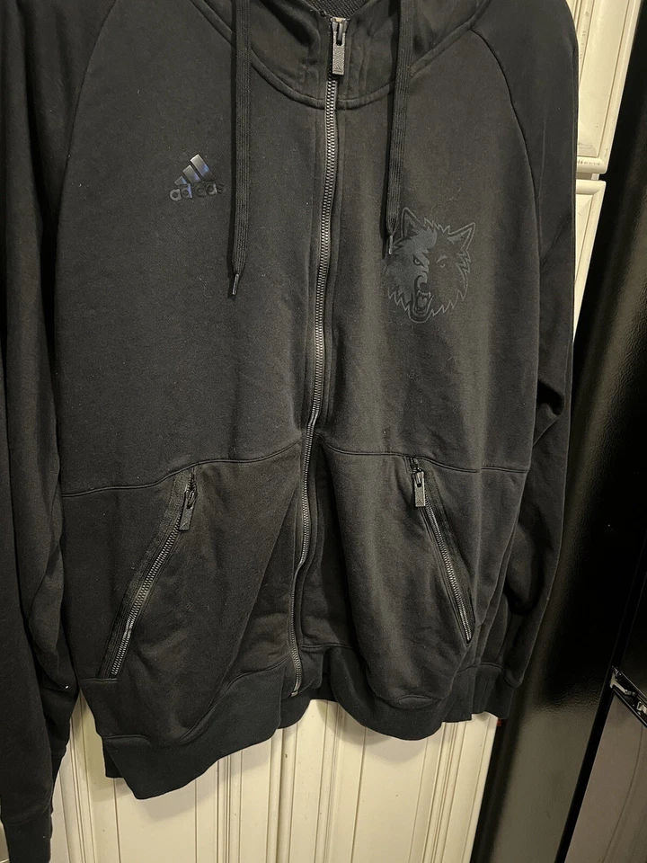 ADIDAS Minnesota Timberwolves Full Zip Hoodie Sweatshirt L - Image 4 of 4
