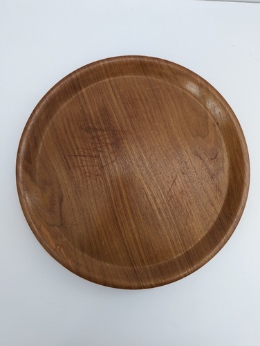 Set of 7 Round Wood Plates Platters 12" - Picture 8 of 16