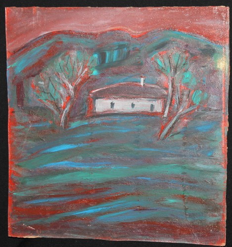 Vintage oil painting expressionist landscape country house - Picture 4 of 10