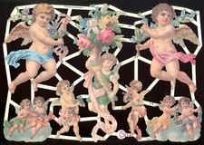 VICTORIAN ANGELS DIE CUT PAPER SCRAPS ef7244 GERMANY