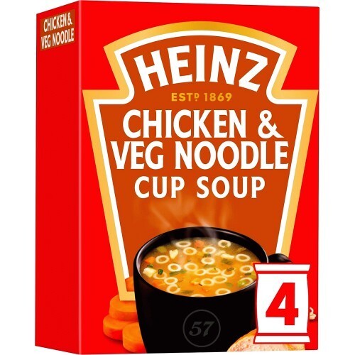 4 X Heinz Chicken & Veg Noodle Cup A Soup. 72g Boxes. (16 servings total). - Picture 1 of 2