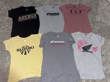 Womens’ Honda, Suzuki, THOR, Answer, & Fly Racing T- SHIRT LOT~XL