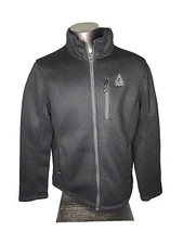 GERRY SHERPA Jacket SZ XL LINED WAFFLE KNIT RIBBED FULL ZIP Men's 1047676 Black 