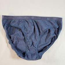 Victoria's Secret Signature Cotton Low-Rise Bikini Medium Navy Blue