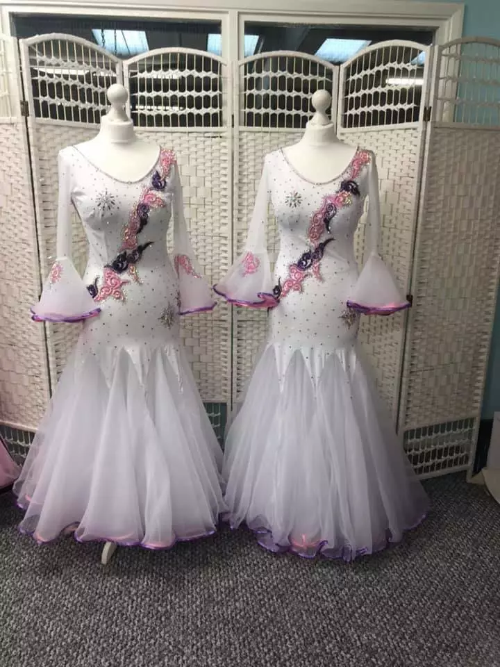 B8694 women ballroom Waltz Tango standard dance dress UK 8 US 6 Ombre pink  | eBay