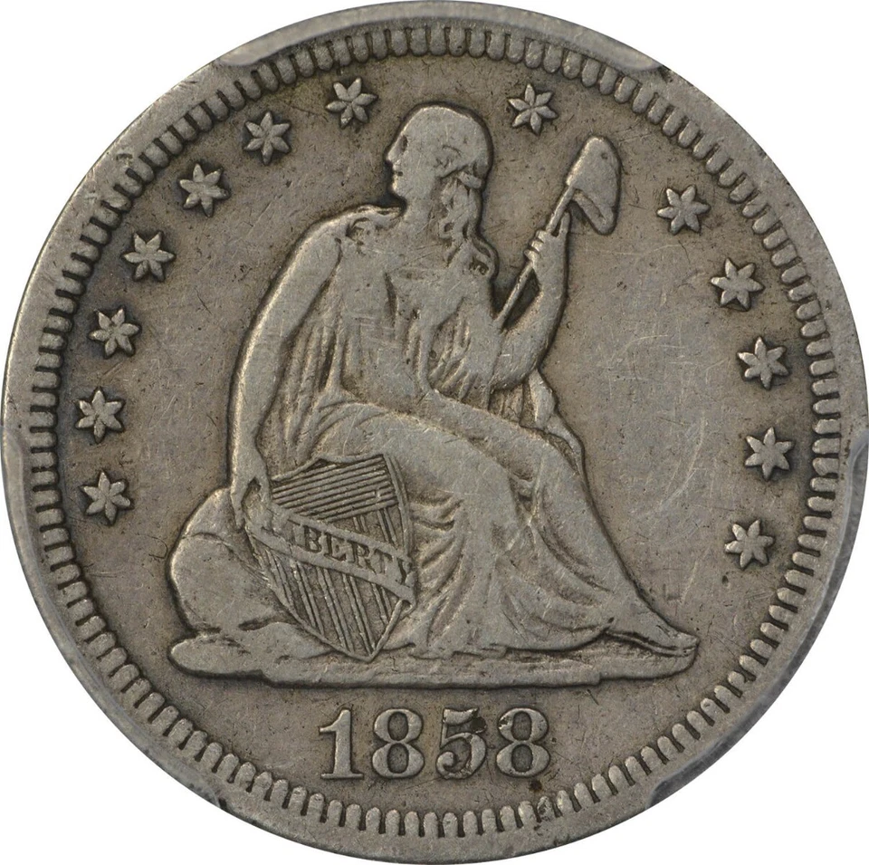1858-S Liberty Seated Quarter VF25 PCGS - Image 2 of 3