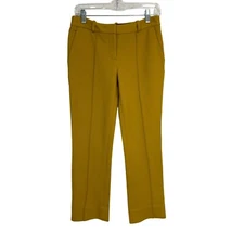 DIANE von FURSTENBERG Womens Pants Nysa Twill Ankle Trouser Mustard Size 4
