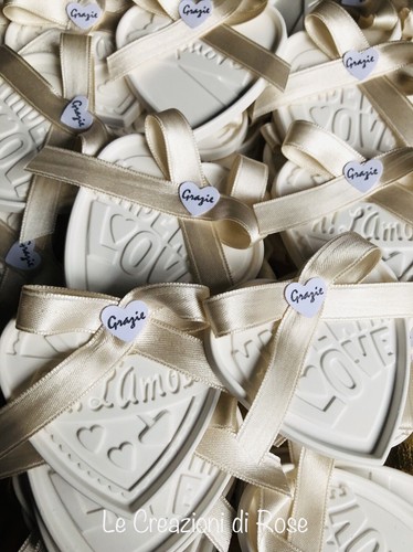 gessetti profumati 120 Segnaposto Cuore Matrimonio Avorio - Foto 4 di 4