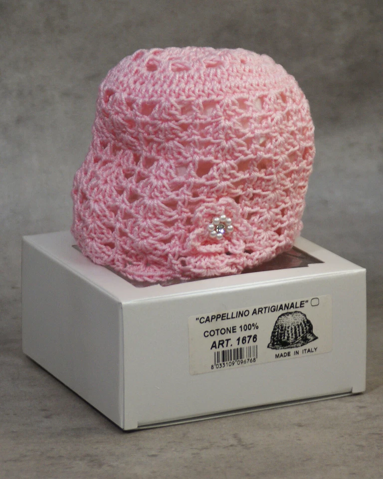 Cappellino Neonata 100% Coton Artisanat Italien NANCY BABY - Photo 1/1
