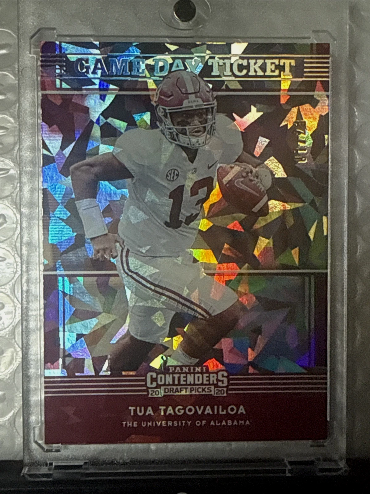 Tua Tagovailoa Panini Contenders Draft Picks Game Day Ticket #9 Cracked Ice