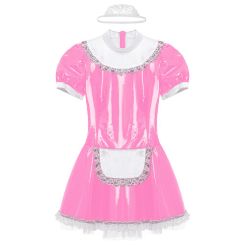 Damen Sexy Dienstmädchen Kleid Französisches Kurzarm Maid Outfits Cospaly Kostüm - Bild 34 von 73