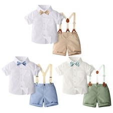 Infant Baby Boys Formal Tuxedo Gentleman Romper Wedding Outfits Jumpsuit Clothes