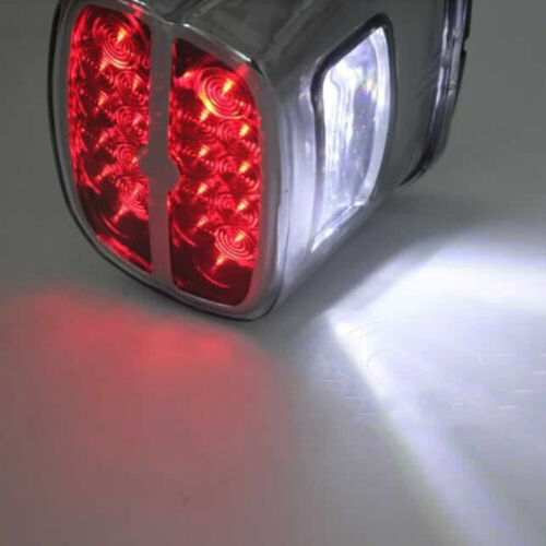 Chrome LED Brake Tail Light License Plate Lamp For Harley Fatboy Softail FLHT XL - Picture 5 of 16